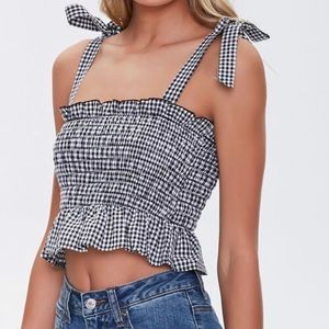 White and Black crop top